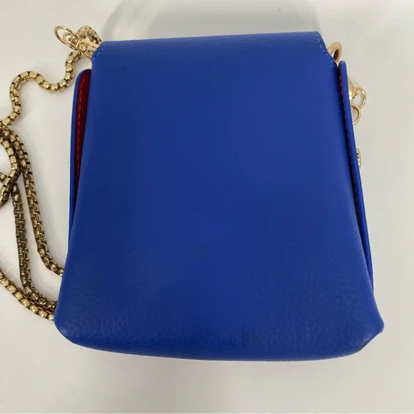 Women’s Royal Blue Teddy Bear Bag with Gold Chain - Picture 2 of 7